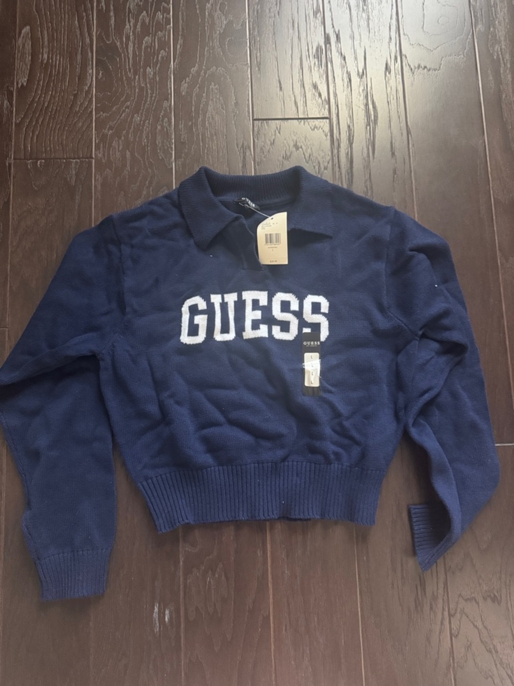 Guess Navy Sweater with White Logo